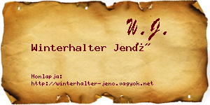 Winterhalter Jenő névjegykártya